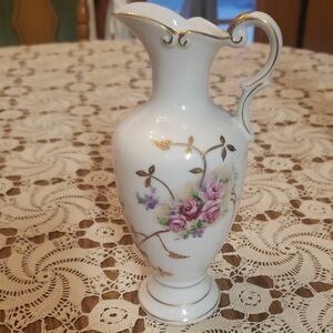 Vtg Arnart Floral Porcelain Pitcher